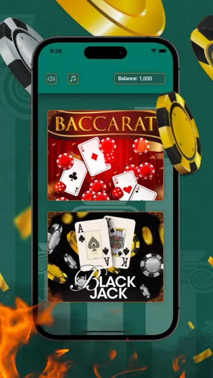 Interface mobile application au cresus casino